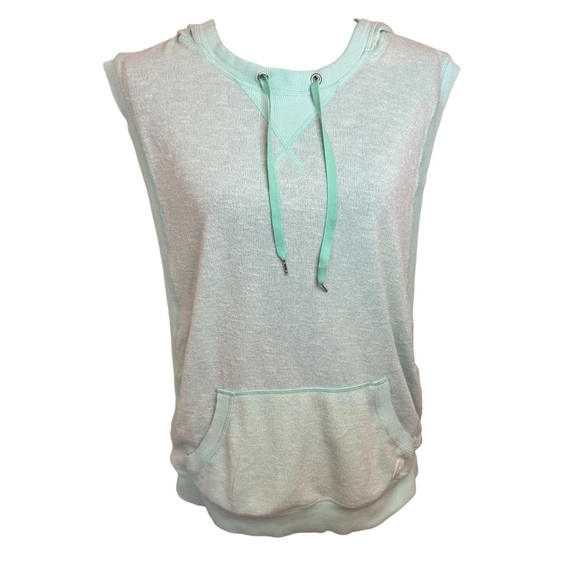 BONDI BORN | BONDI Active | Mint Green Terry Sleeveless Hoodie - Picture 1 of 6
